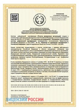 Приложение к сертификату для ИП Стрежевой Сертификат СТО 03.080.02033720.1-2020